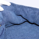 PRADA Canapa GM Hand Bag Denim Blue Gold Auth 197708-18