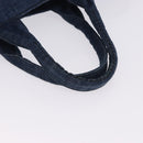 PRADA Canapa GM Hand Bag Denim Blue Gold Auth 197708-7