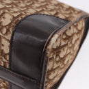 Christian Dior Trotter Canvas Boston Bag Beige Gold Auth 197709-16