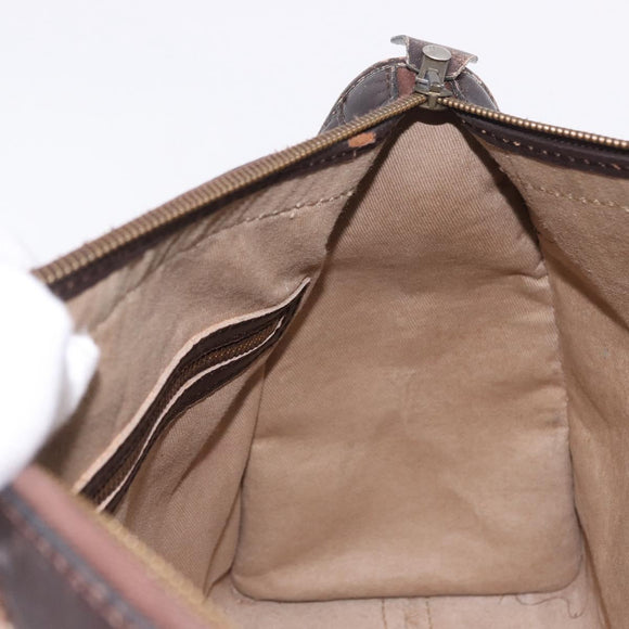 Christian Dior Trotter Canvas Boston Bag Beige Gold Auth 197709