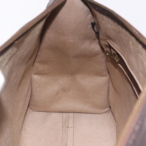 Christian Dior Trotter Canvas Boston Bag Beige Gold Auth 197709