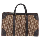 Christian Dior Trotter Canvas Boston Bag Beige Gold Auth 197709-13