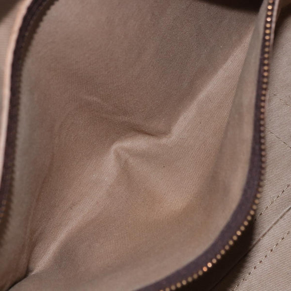 Christian Dior Trotter Canvas Boston Bag Beige Gold Auth 197709
