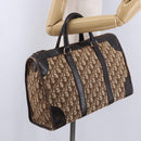 Christian Dior Trotter Canvas Boston Bag Beige Gold Auth 197709-21