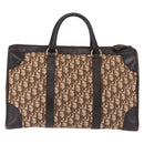 Christian Dior Trotter Canvas Boston Bag Beige Gold Auth 197709-2