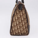 Christian Dior Trotter Canvas Boston Bag Beige Gold Auth 197709-3