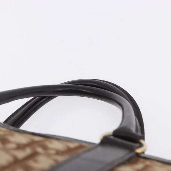 Christian Dior Trotter Canvas Boston Bag Beige Gold Auth 197709