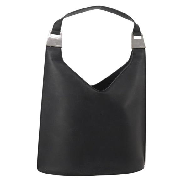 GUCCI Shoulder Bag Leather Black Silver 001 3010 Auth 197715