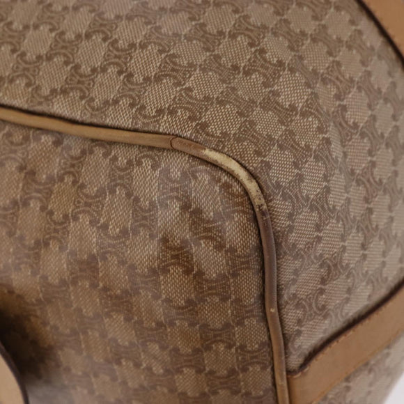 CELINE Macadam Canvas Hand Bag PVC Beige Gold Auth 197717