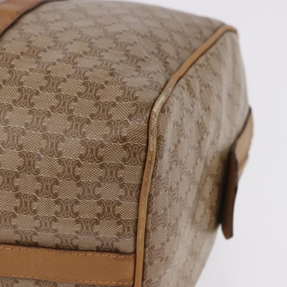 CELINE Macadam Canvas Hand Bag PVC Beige Gold Auth 197717