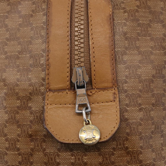 CELINE Macadam Canvas Hand Bag PVC Beige Gold Auth 197717