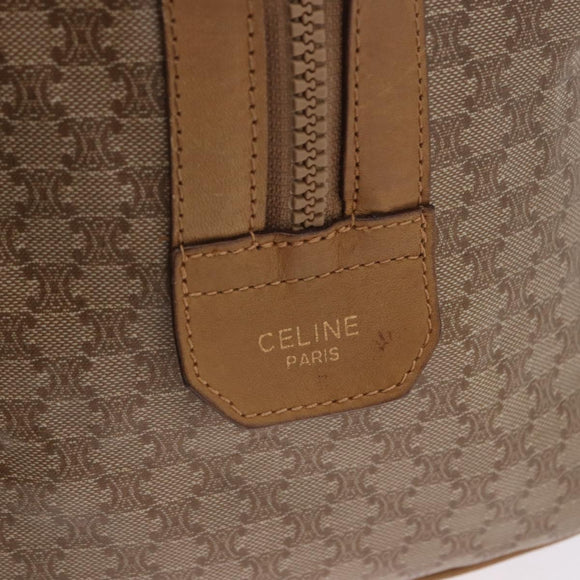 CELINE Macadam Canvas Hand Bag PVC Beige Gold Auth 197717