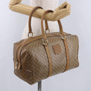 CELINE Macadam Canvas Hand Bag PVC Beige Gold Auth 197717-23