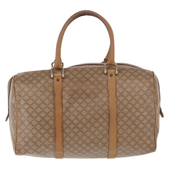 CELINE Macadam Canvas Hand Bag PVC Beige Gold Auth 197717
