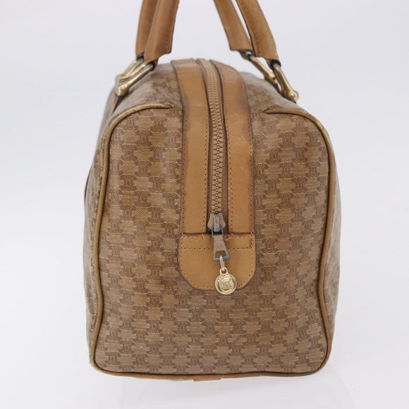 CELINE Macadam Canvas Hand Bag PVC Beige Gold Auth 197717