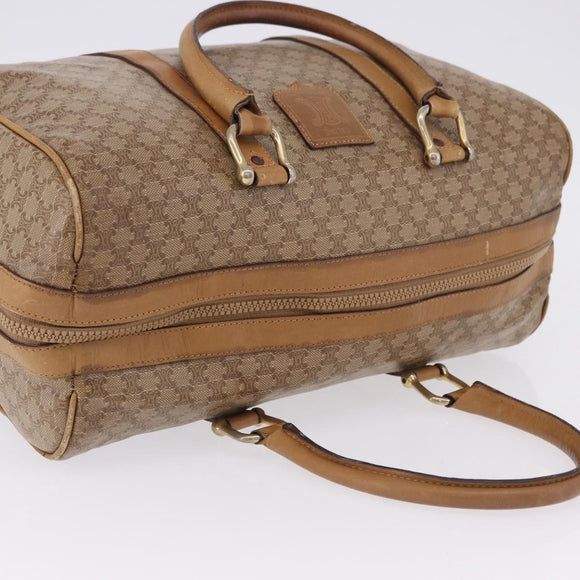 CELINE Macadam Canvas Hand Bag PVC Beige Gold Auth 197717