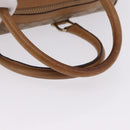 CELINE Macadam Canvas Hand Bag PVC Beige Gold Auth 197717-8