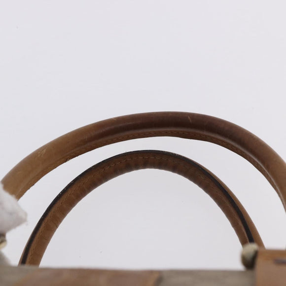 CELINE Macadam Canvas Hand Bag PVC Beige Gold Auth 197717