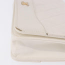 CHANEL Matelasse Chain Chain Shoulder Wallet Lamb Skin White CC Auth 197718V-4