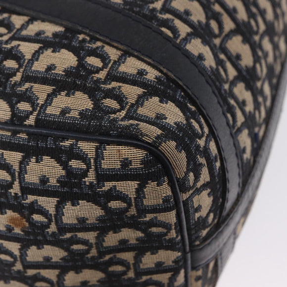 Christian Dior Trotter Canvas Hand Bag Navy Silver Auth 197719
