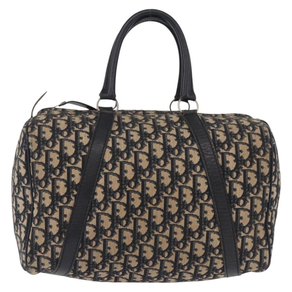 Christian Dior Trotter Canvas Hand Bag Navy Silver Auth 197719