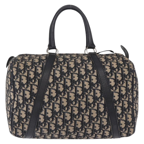 Christian Dior Trotter Canvas Hand Bag Navy Silver Auth 197719