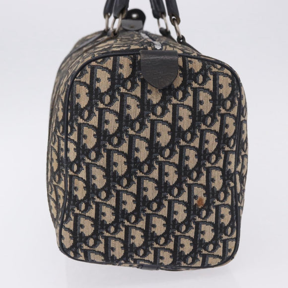 Christian Dior Trotter Canvas Hand Bag Navy Silver Auth 197719