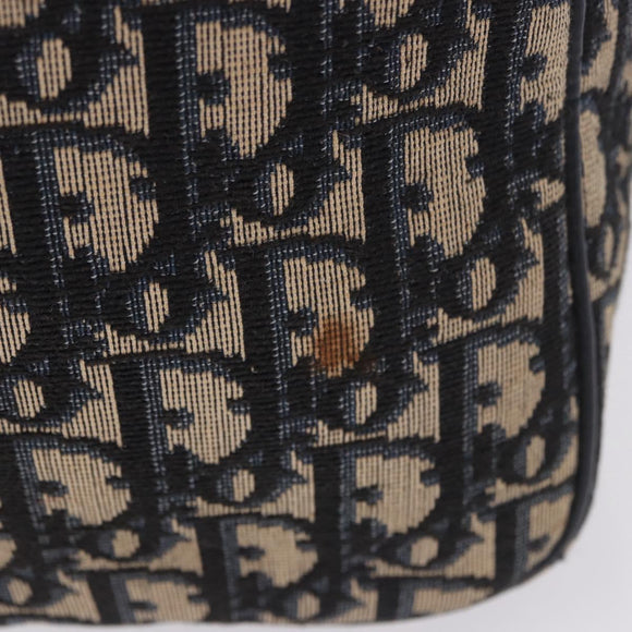 Christian Dior Trotter Canvas Hand Bag Navy Silver Auth 197719