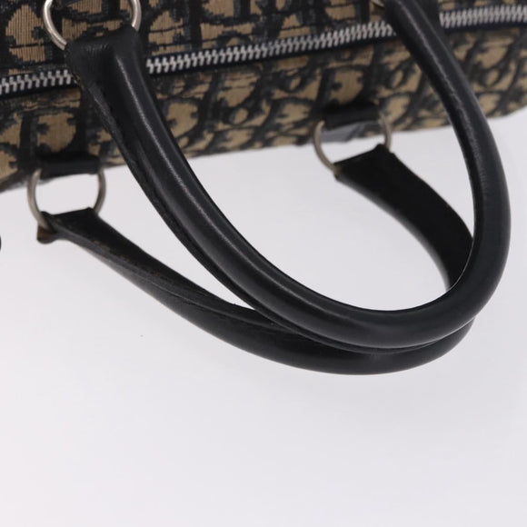 Christian Dior Trotter Canvas Hand Bag Navy Silver Auth 197719