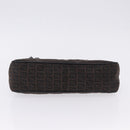 FENDI Zucchino Canvas Hand Bag Dark Brown Auth 197721A-6