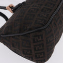 FENDI Zucchino Canvas Hand Bag Dark Brown Auth 197721A-9