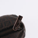 FENDI Zucchino Canvas Hand Bag Dark Brown Auth 197721A-10