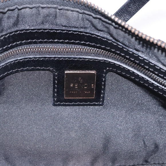 FENDI Zucchino Canvas Hand Bag Dark Brown Auth 197721A