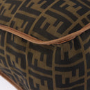 FENDI Zucca Canvas Shoulder Bag Black Brown Auth 197722A-14