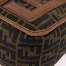 FENDI Zucca Canvas Shoulder Bag Black Brown Auth 197722A-9