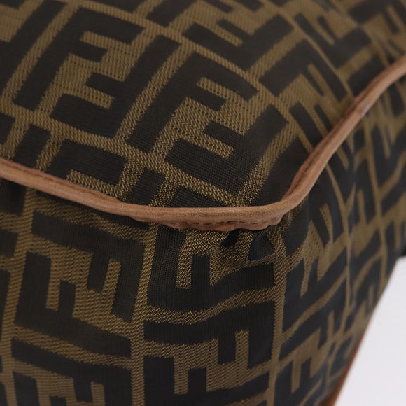 FENDI Zucca Canvas Shoulder Bag Black Brown Auth 197722A