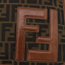 FENDI Zucca Canvas Shoulder Bag Black Brown Auth 197722A-17