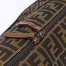 FENDI Zucca Canvas Shoulder Bag Black Brown Auth 197722A-10