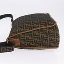 FENDI Zucca Canvas Shoulder Bag Black Brown Auth 197722A-4