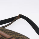 FENDI Zucca Canvas Shoulder Bag Black Brown Auth 197722A-8