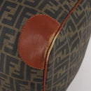 FENDI Zucca Canvas Boston Bag PVC Brown Black Auth 197724-9