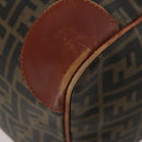 FENDI Zucca Canvas Boston Bag PVC Brown Black Auth 197724-15