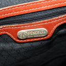 FENDI Zucca Canvas Boston Bag PVC Brown Black Auth 197724-20