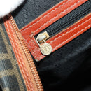 FENDI Zucca Canvas Boston Bag PVC Brown Black Auth 197724-21