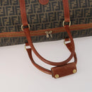 FENDI Zucca Canvas Boston Bag PVC Brown Black Auth 197724-7