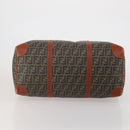 FENDI Zucca Canvas Boston Bag PVC Brown Black Auth 197724-5