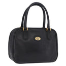 GUCCI Hand Bag Leather Black Gold 000 104 0030 Auth 197725-1