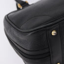 GUCCI Hand Bag Leather Black Gold 000 104 0030 Auth 197725-10