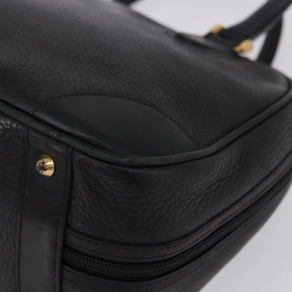 GUCCI Hand Bag Leather Black Gold 000 104 0030 Auth 197725