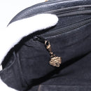 GUCCI Hand Bag Leather Black Gold 000 104 0030 Auth 197725-20